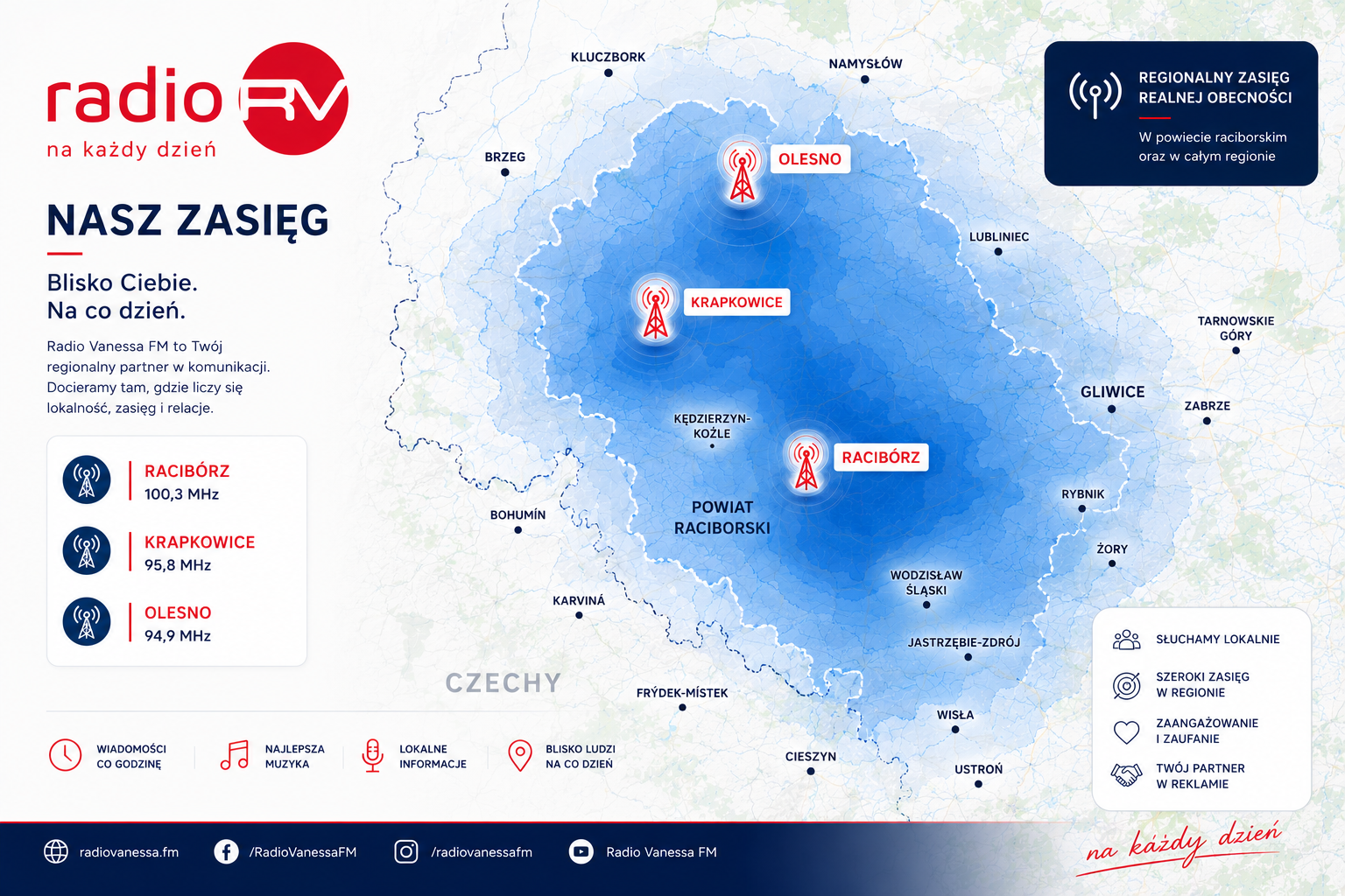 Mapa zasięgu Radia Vanessa